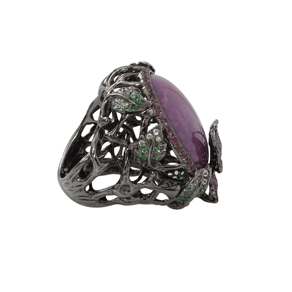 WENDY YUE-Phosphosiderite Butterfly Ring-BLACK GOLD