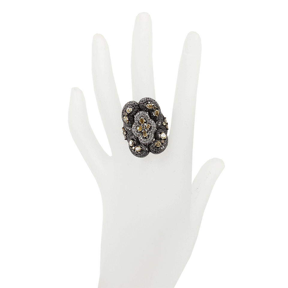 WENDY YUE-Black White Fancy Color Diamond Ring-BLACK GOLD