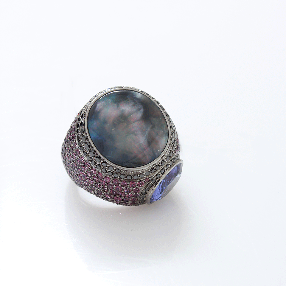 WENDY YUE-Opal Ring-BLACK GOLD