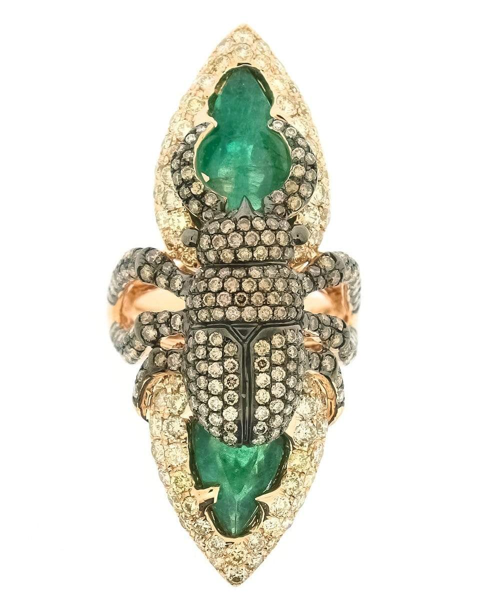 WENDY YUE-Diamond Scarab Ring-ROSE GOLD