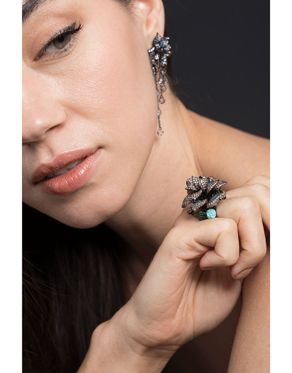 WENDY YUE-Opal Flower Ring-WHITE GOLD