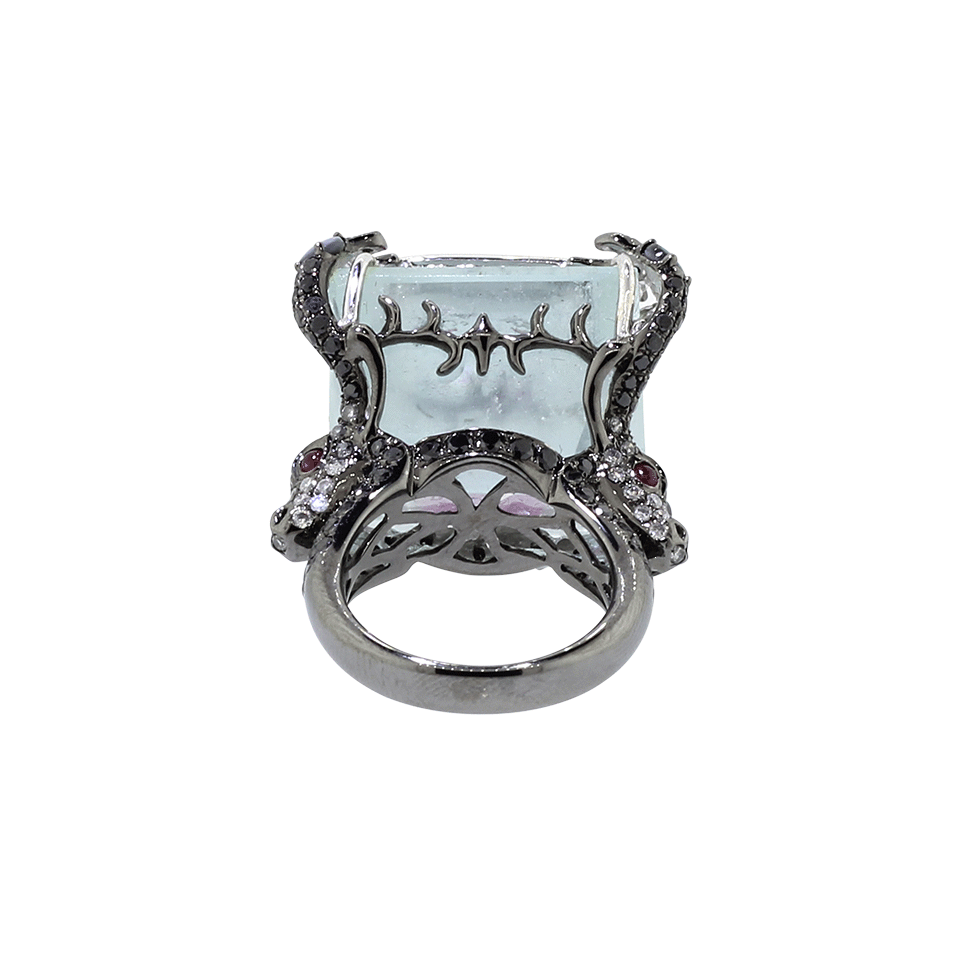 WENDY YUE-Aquamarine And Rubellite Ring-WHITE GOLD
