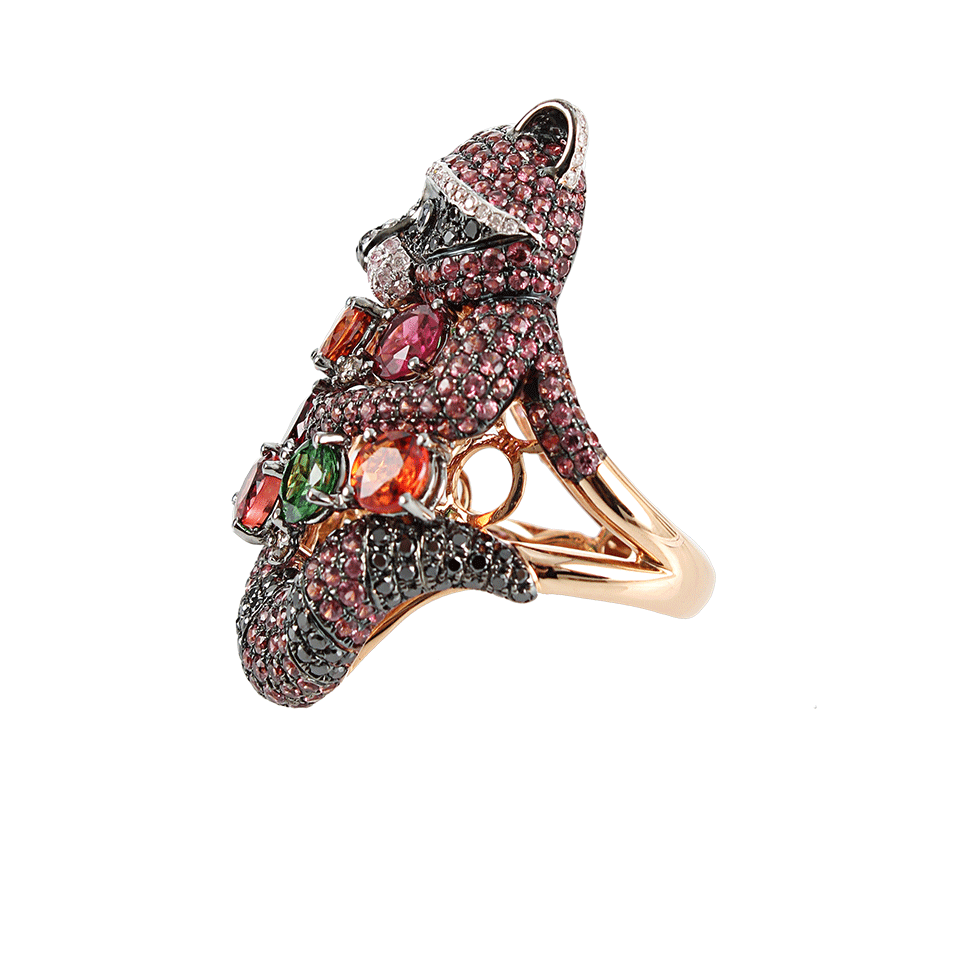 WENDY YUE-Brown Sapphire Raccoon Ring-WHT GOLD