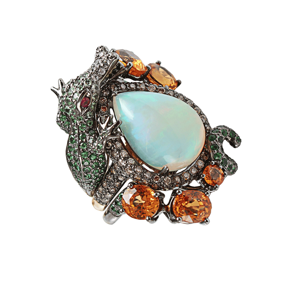 WENDY YUE-Opal "Dragon" Ring-W/Y GOLD