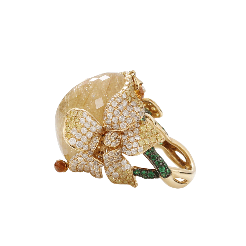 WENDY YUE-Rutilated Quartz Ring-YELLOW GOLD