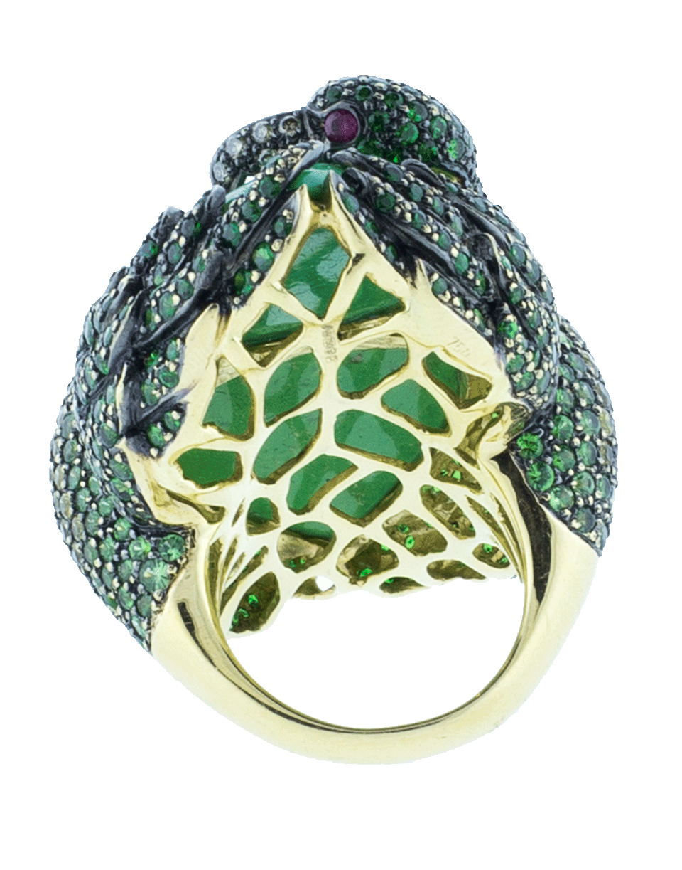 WENDY YUE-Green Turquoise Ring-YELLOW GOLD