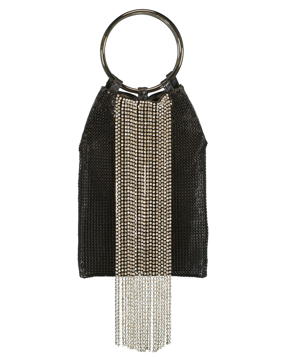 WHITING & DAVIS-Cascade Crystal Clutch-BLACK