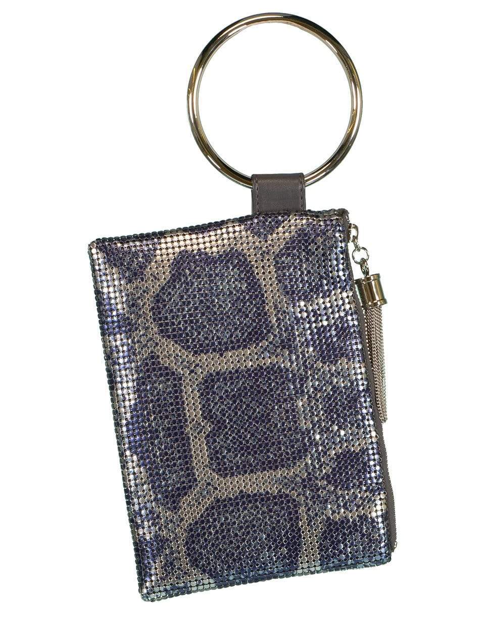 WHITING & DAVIS-Python Tassel Wristlet-PEARLBLU