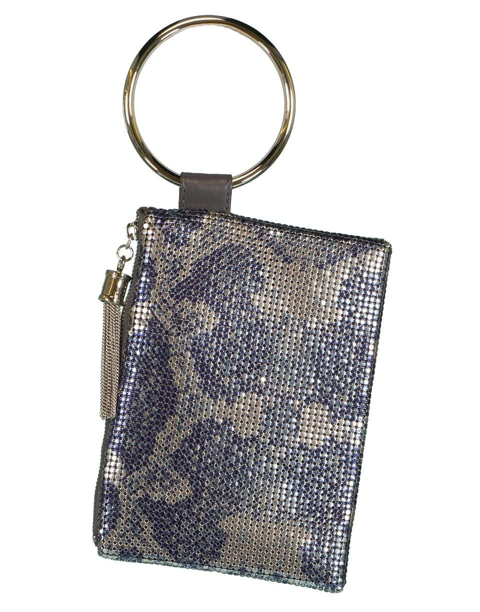 WHITING & DAVIS-Python Tassel Wristlet-PEARLBLU