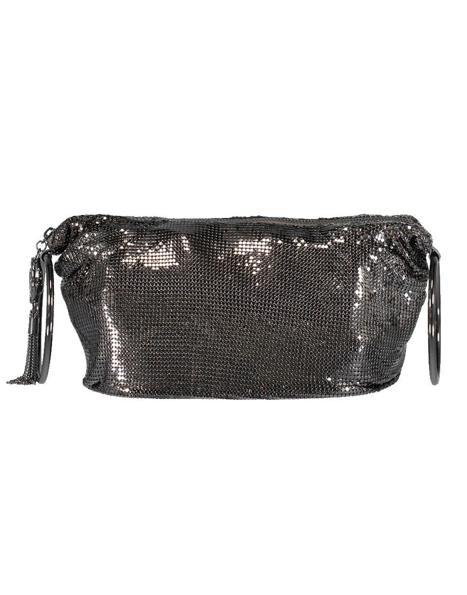 WHITING & DAVIS-Two Circle Handle Soft Bucket Bag-GUNMETAL