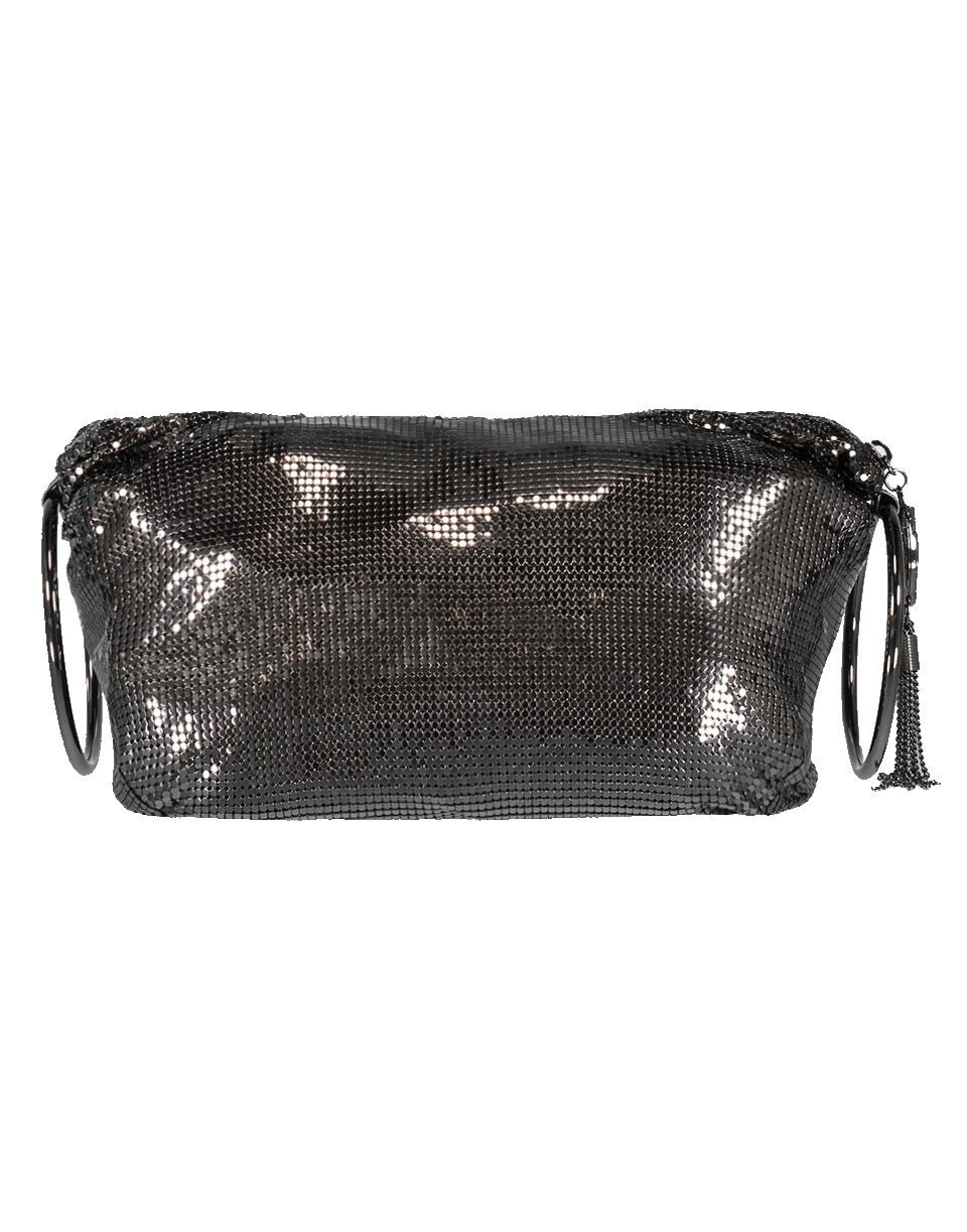 WHITING & DAVIS-Two Circle Handle Soft Bucket Bag-GUNMETAL