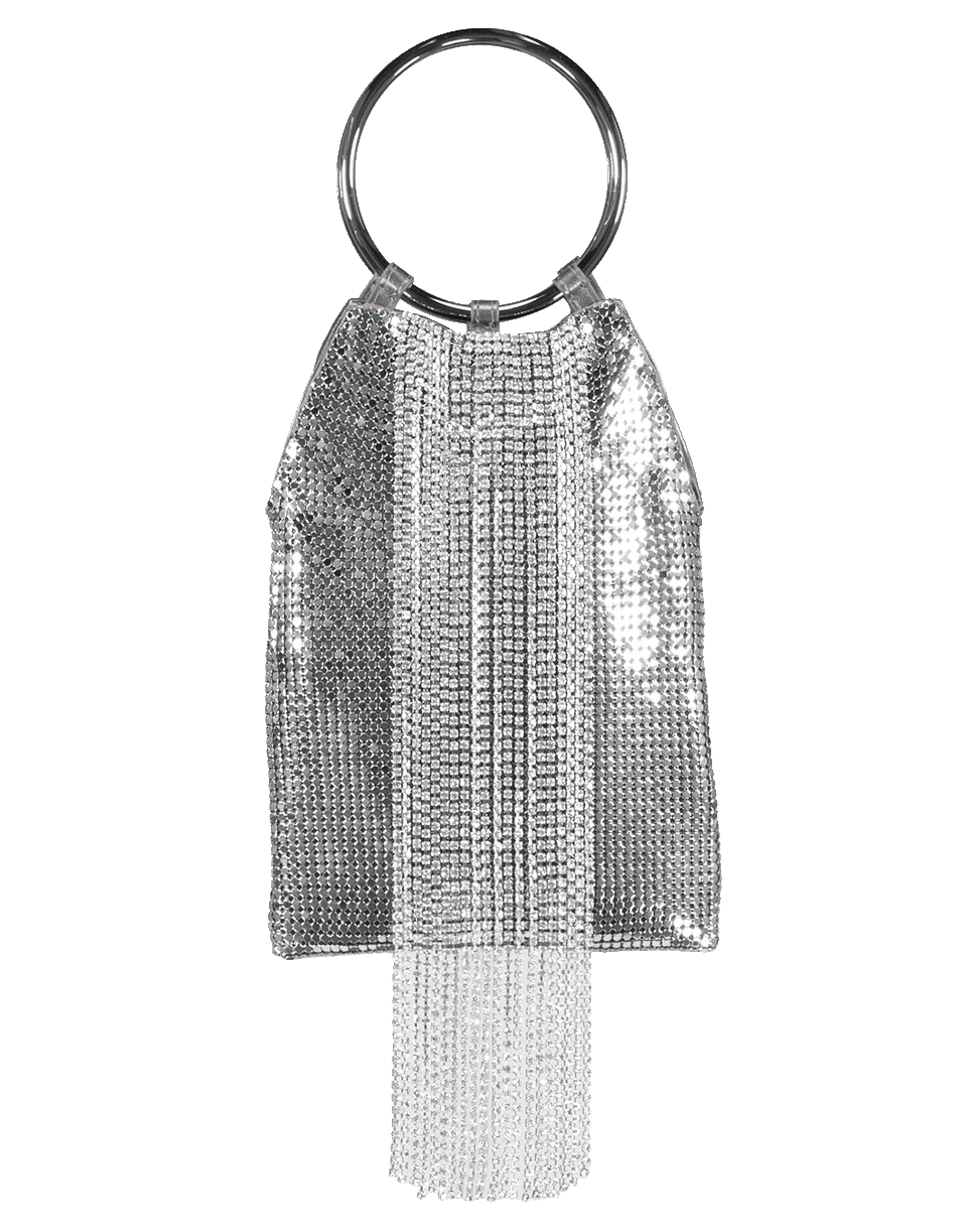 WHITING & DAVIS-Crystal Fringe Bracelet Bag-PEWTER