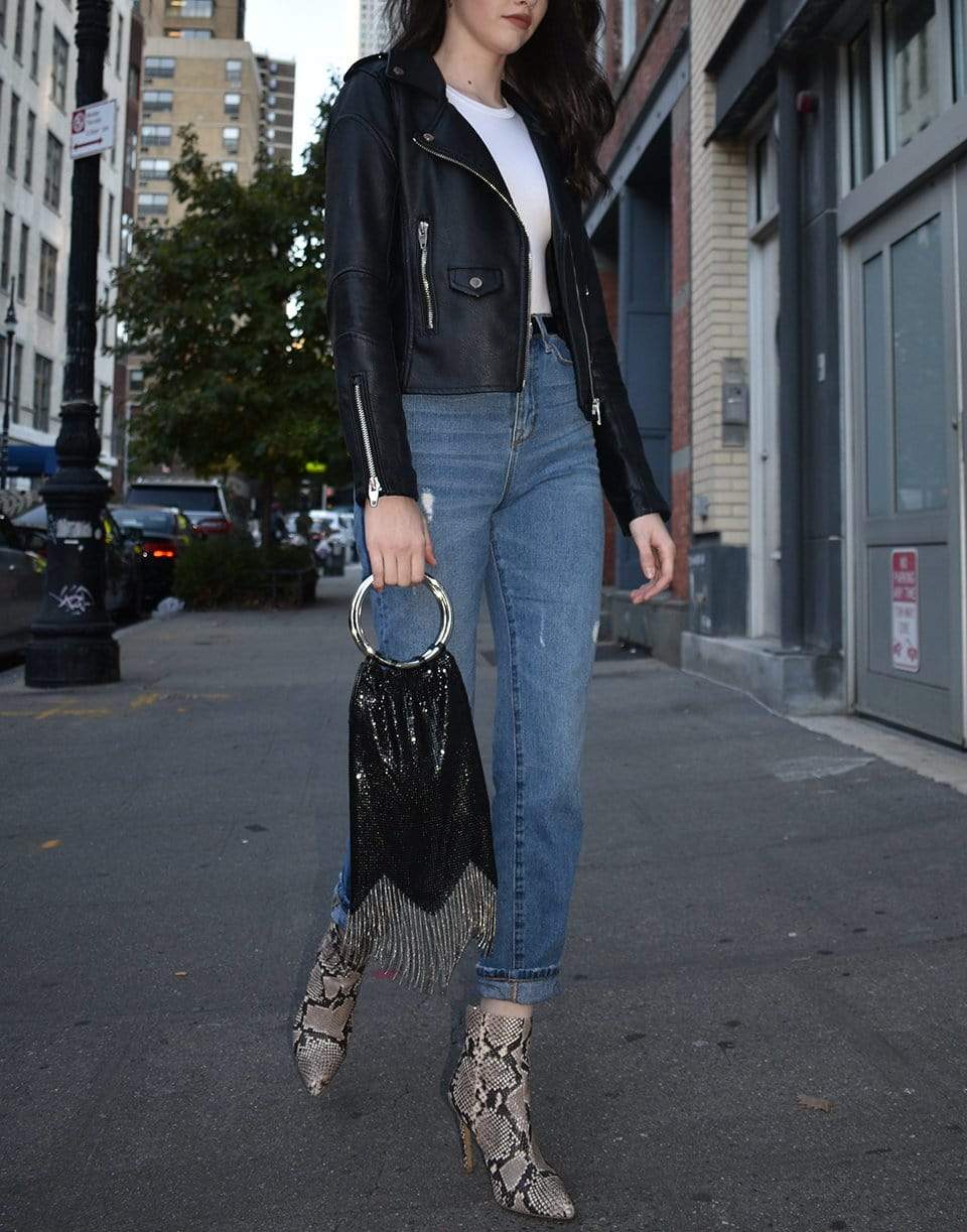 WHITING & DAVIS-Black Sequin Rio Bracelet Bag-BLACK