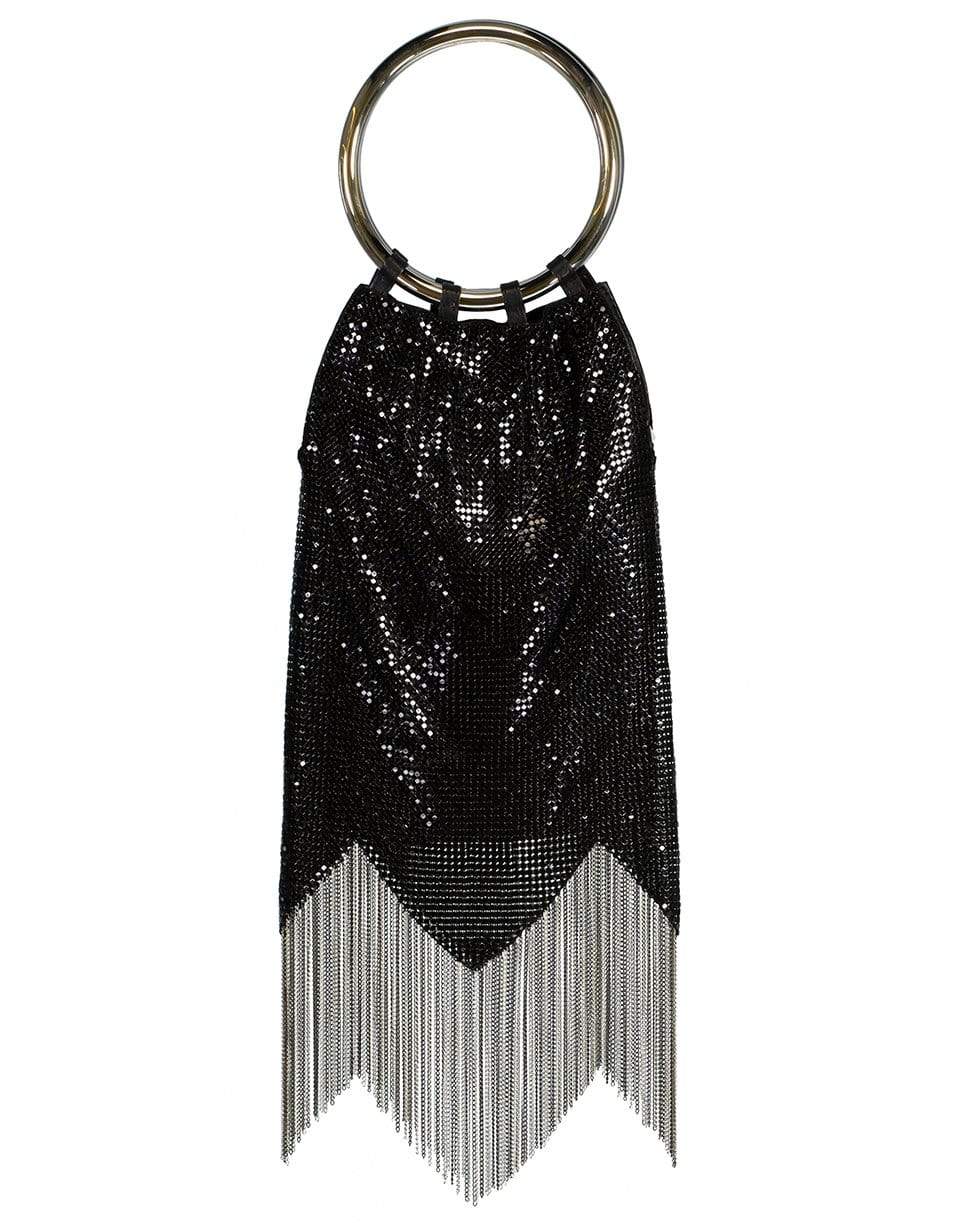 WHITING & DAVIS-Black Sequin Rio Bracelet Bag-BLACK