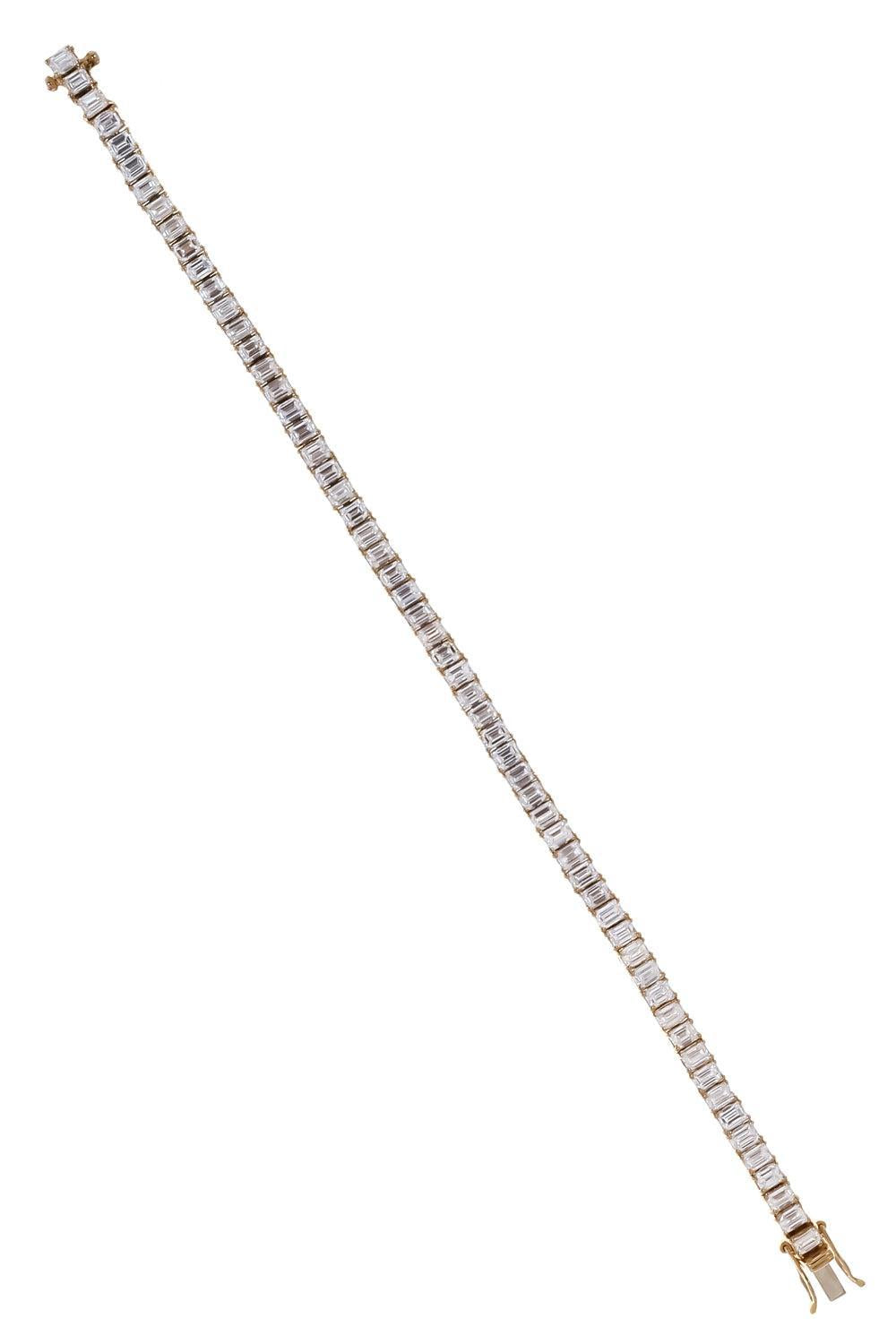 Diamond North South Prong Tennis Bracelet-YELLOW GOLD-JEWELRYFINE JEWELBRACELET O-WITH LOVE