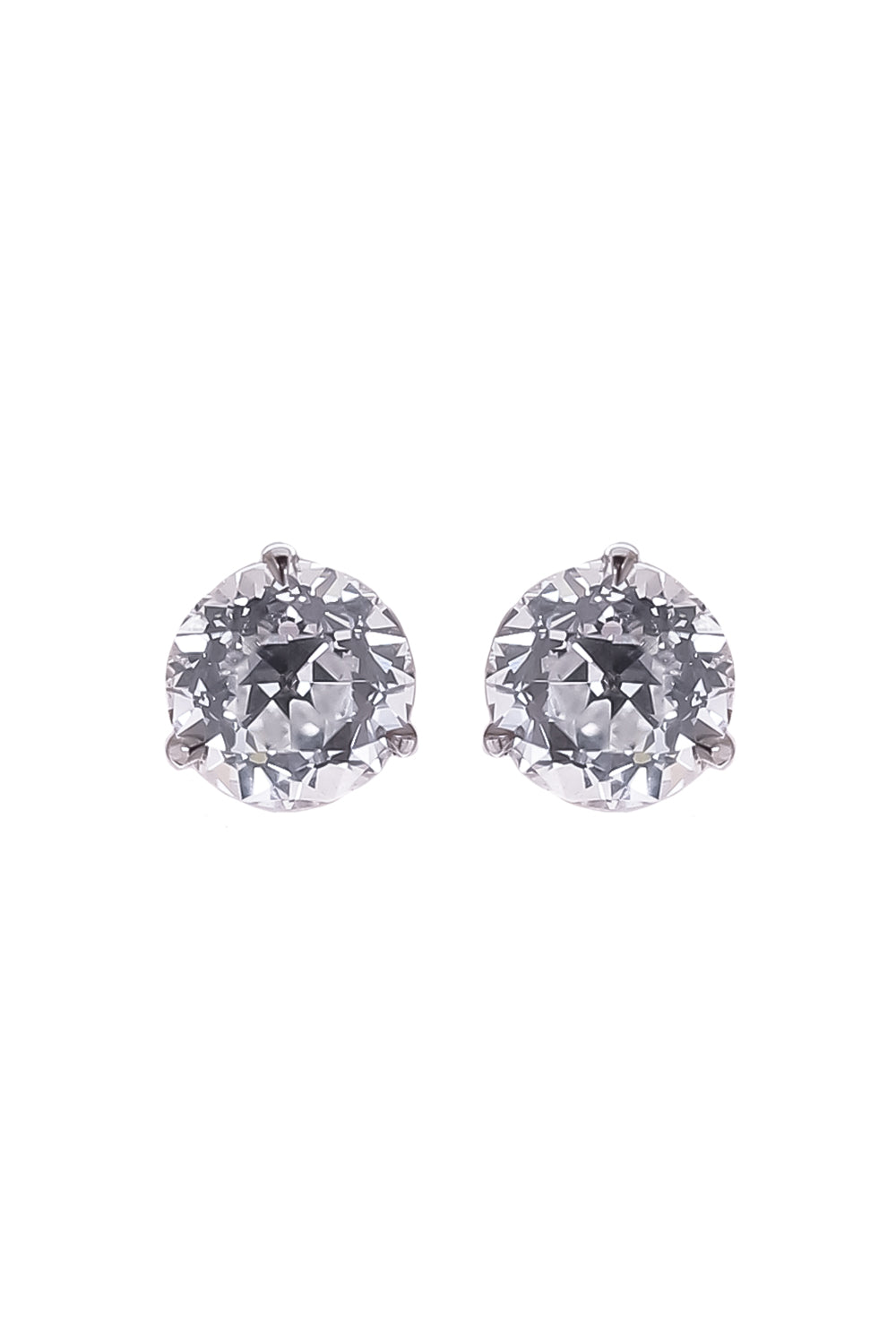 Lab-Grown Diamond Martini Prong Stud Earrings - 4ct - White Gold-WHITE GOLD-JEWELRYFINE JEWELEARRING-WITH LOVE TRAVEL