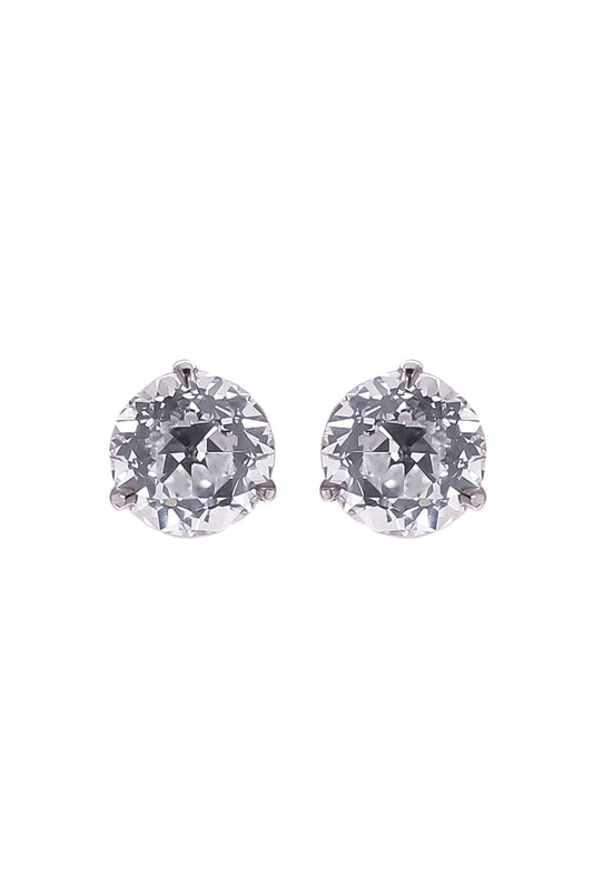 Lab-Grown Diamond Martini Prong Stud Earrings - 4ct - White Gold-WHITE GOLD-JEWELRYFINE JEWELEARRING-WITH LOVE TRAVEL