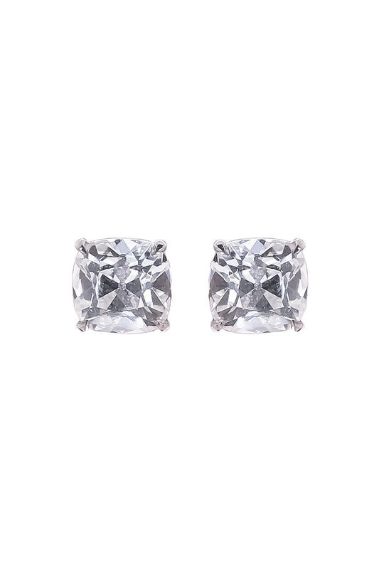 Lab-Grown Diamond Old Mine Prong Stud Earrings - 6ct - White Gold-WHITE GOLD-JEWELRYFINE JEWELEARRING-WITH LOVE TRAVEL