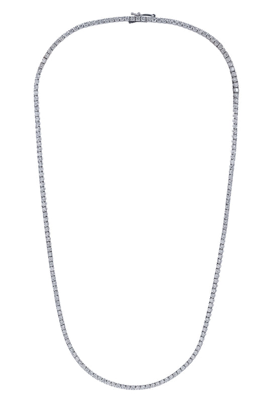 Lab-Grown Diamond Tennis Necklace - 5ct - White-WHITE GOLD-16-JEWELRYFINE JEWELNECKLACE O-WITH LOVE TRAVEL