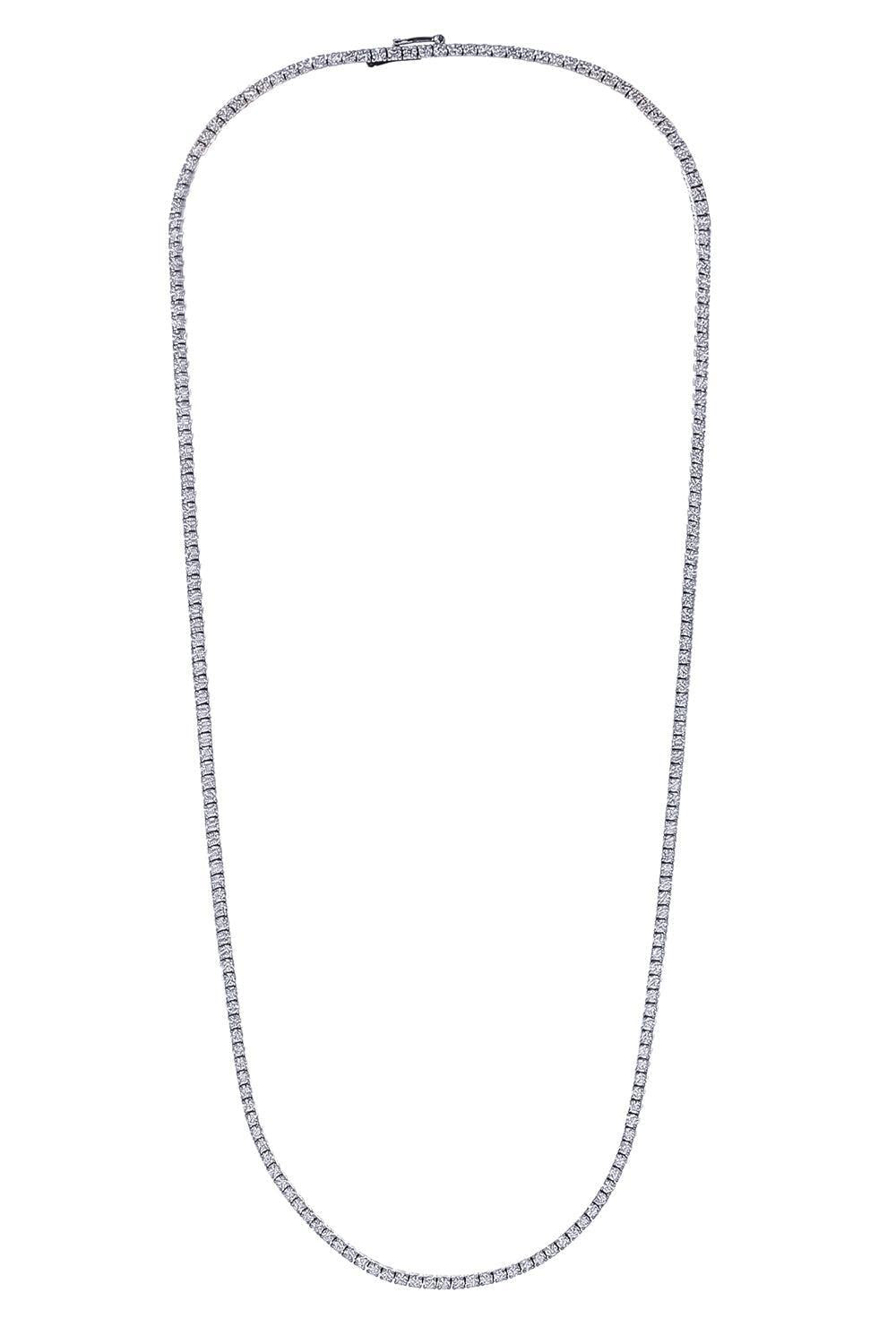 Lab-Grown Diamond Tennis Necklace - 6ct - White Gold-WHITE GOLD-18-JEWELRYFINE JEWELNECKLACE O-WITH LOVE TRAVEL