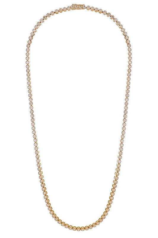 Lab Grown Diamond Bezel Necklace - 8ct - Yellow Gold-YELLOW GOLD-18-JEWELRYFINE JEWELNECKLACE O-WITH LOVE TRAVEL