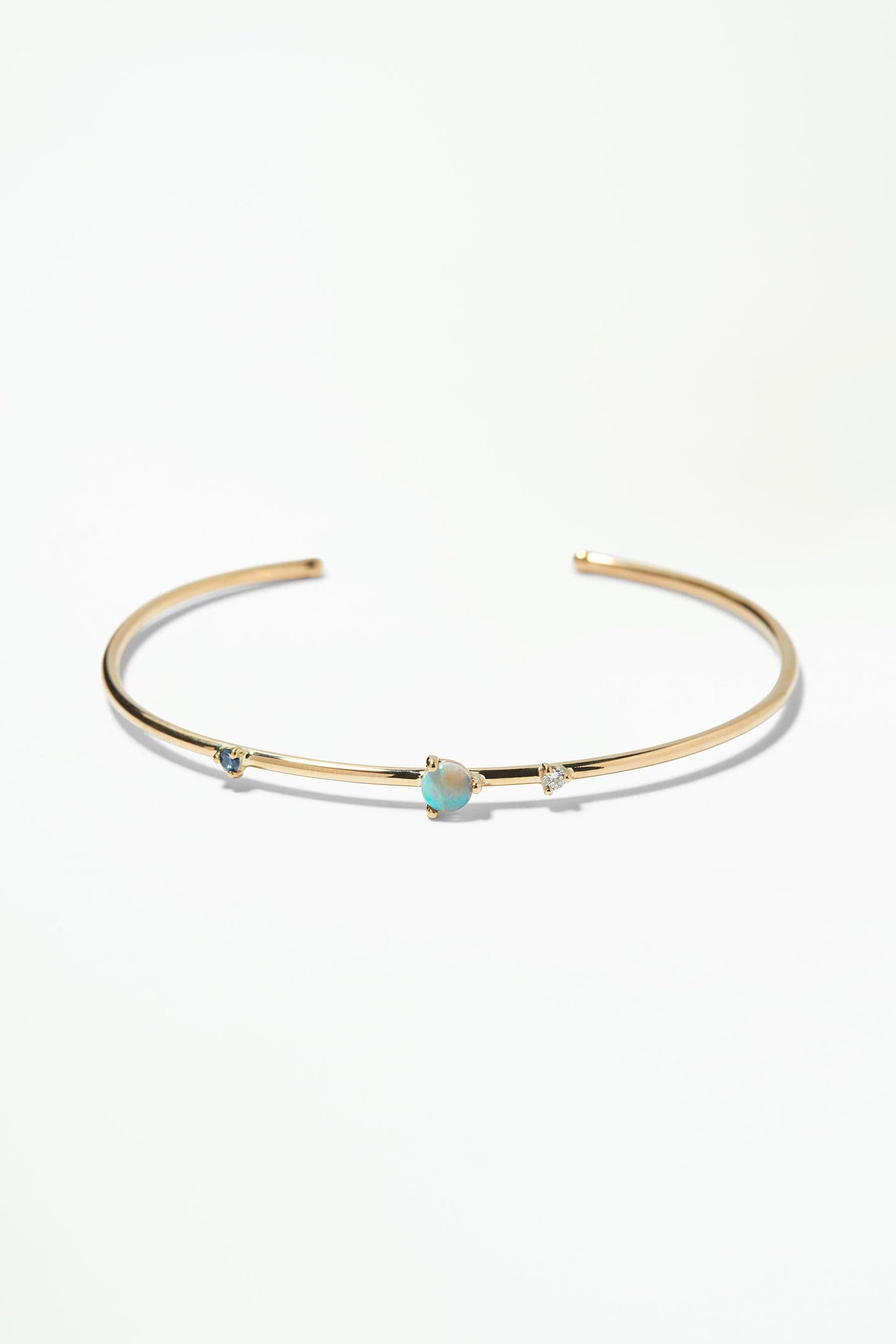 WWAKE-Three Stone Opal Cuff-YELLOW GOLD