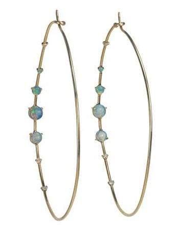 WWAKE-Big Counting Opal Hoops-YELLOW GOLD
