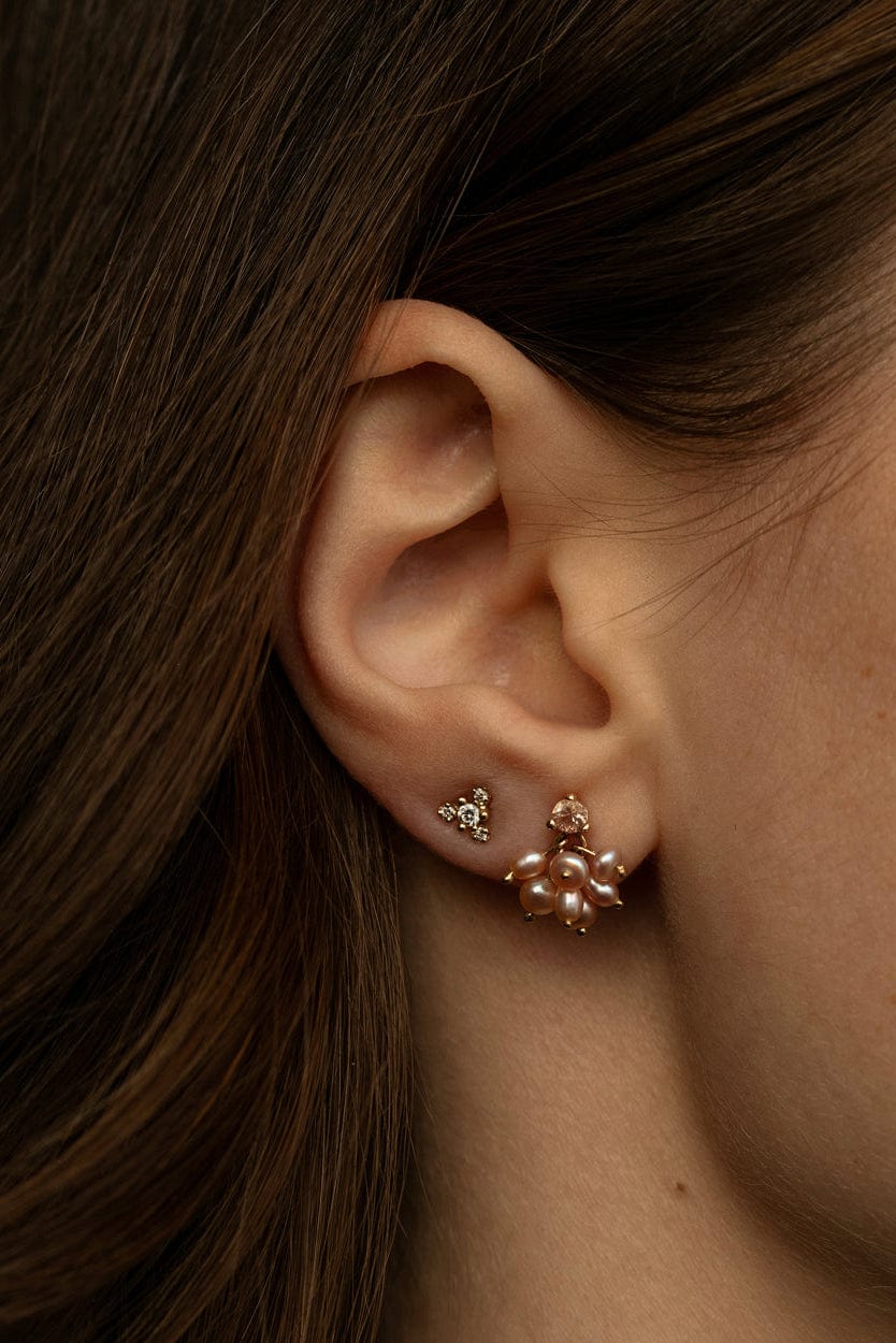 WWAKE-Diamond Burst Earrings-YELLOW GOLD