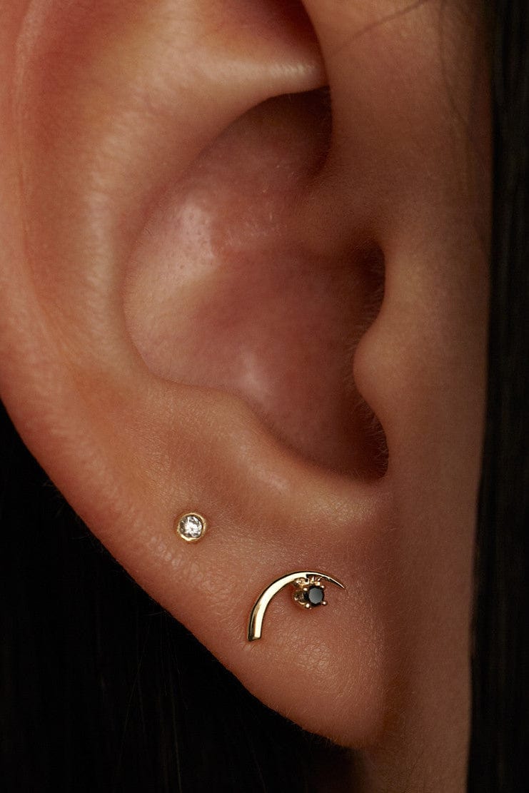WWAKE-Diamond Nugget Earrings-YELLOW GOLD