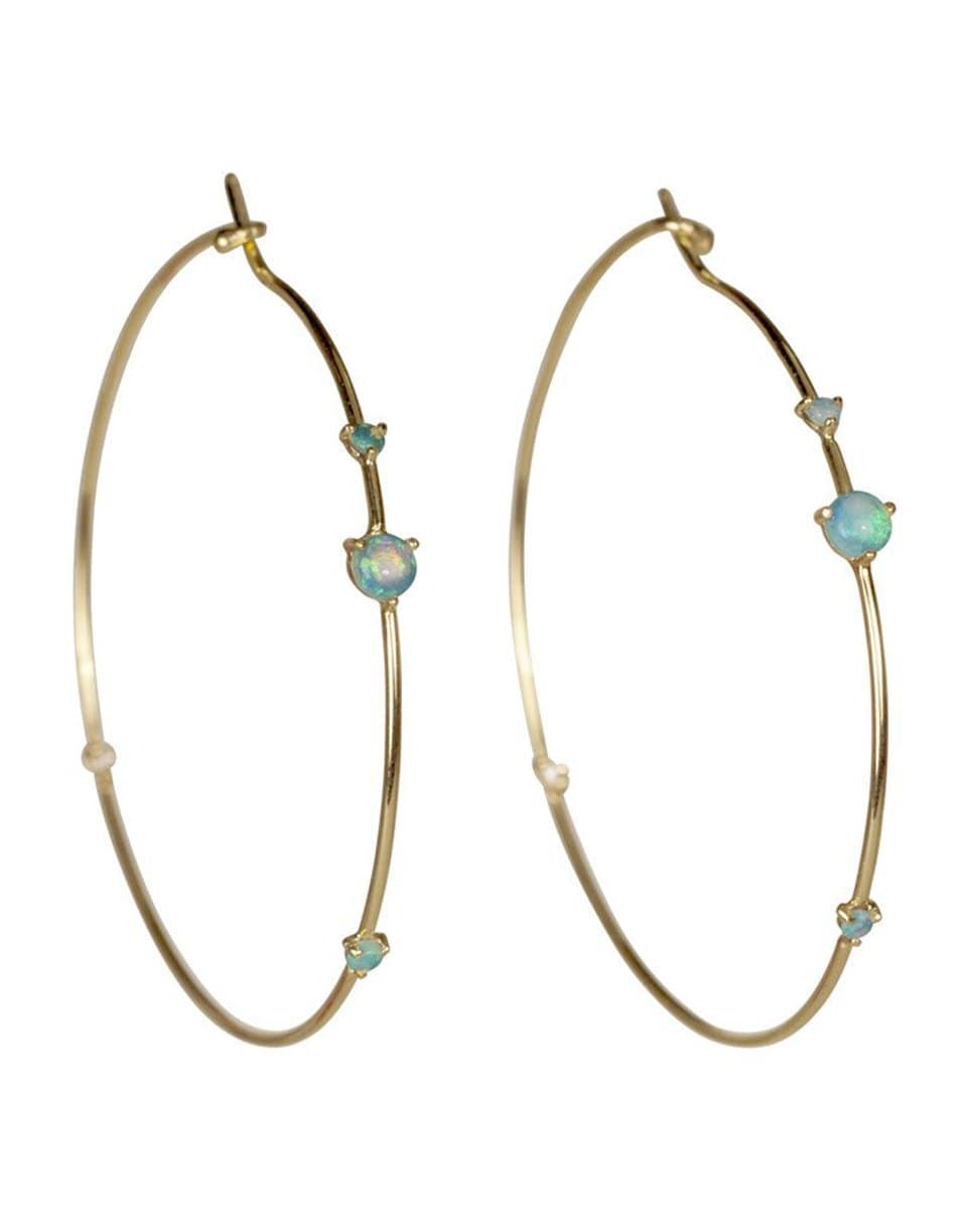 WWAKE-Four-Step Opal Hoop Earrings-YELLOW GOLD