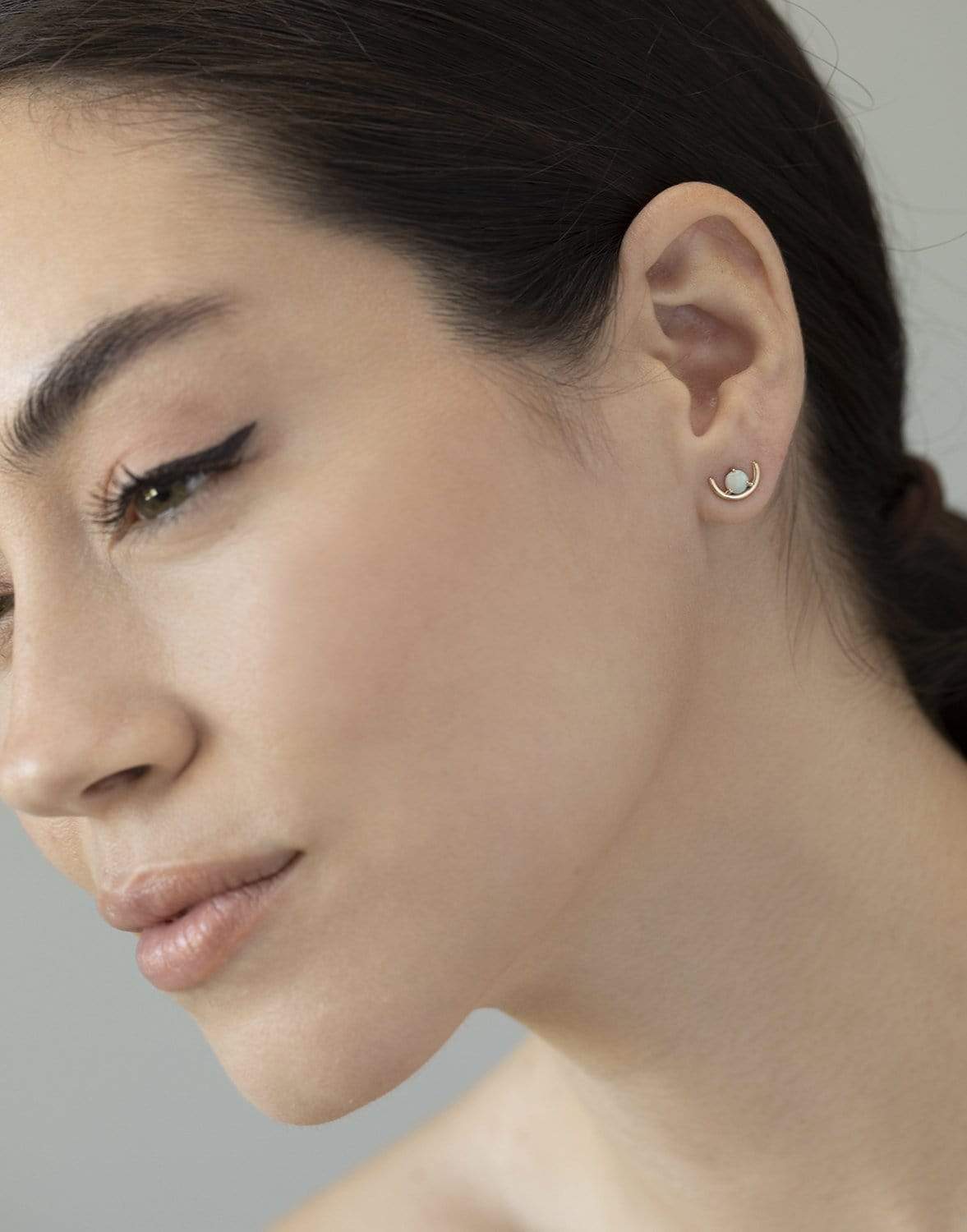 WWAKE-Large Opal Arc Earrings-YELLOW GOLD