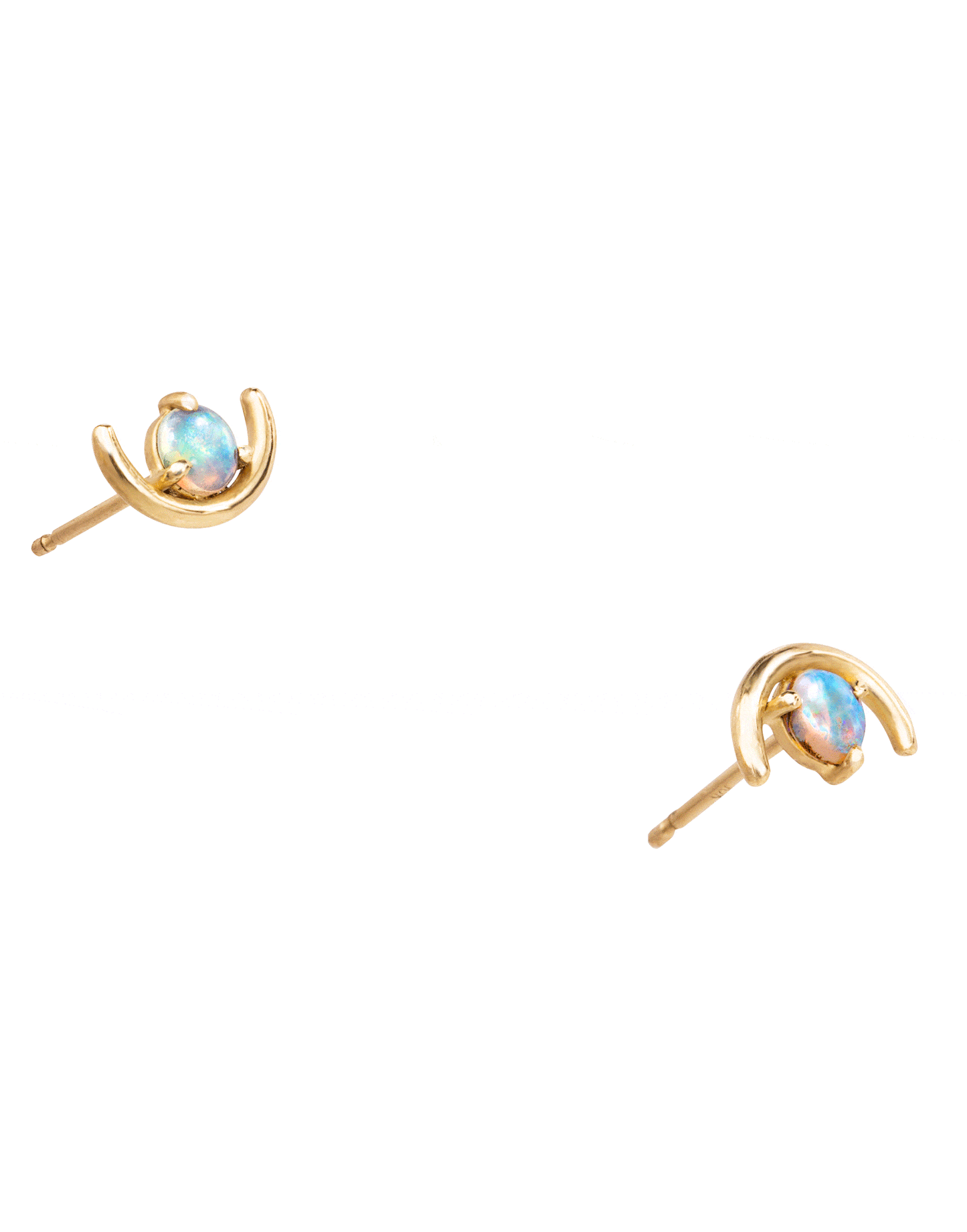 WWAKE-Large Opal Arc Earrings-YELLOW GOLD