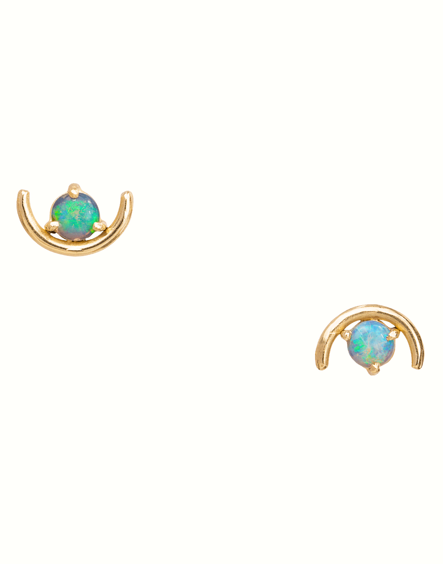 WWAKE-Large Opal Arc Earrings-YELLOW GOLD