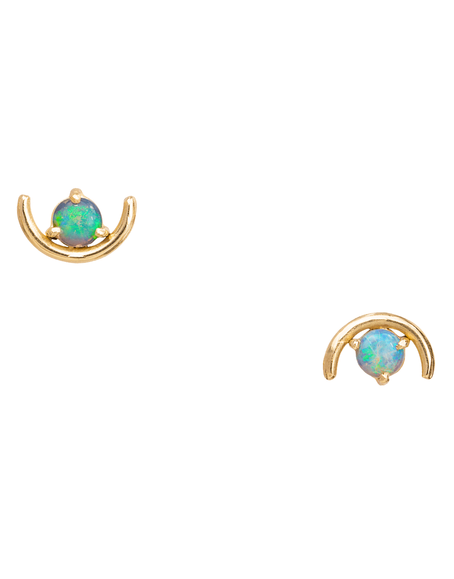 WWAKE-Large Opal Arc Earrings-YELLOW GOLD