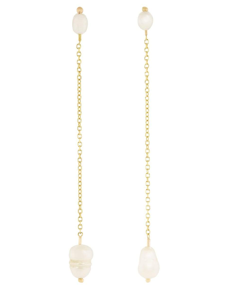 WWAKE-Long Pearl Shower Earrings-YELLOW GOLD