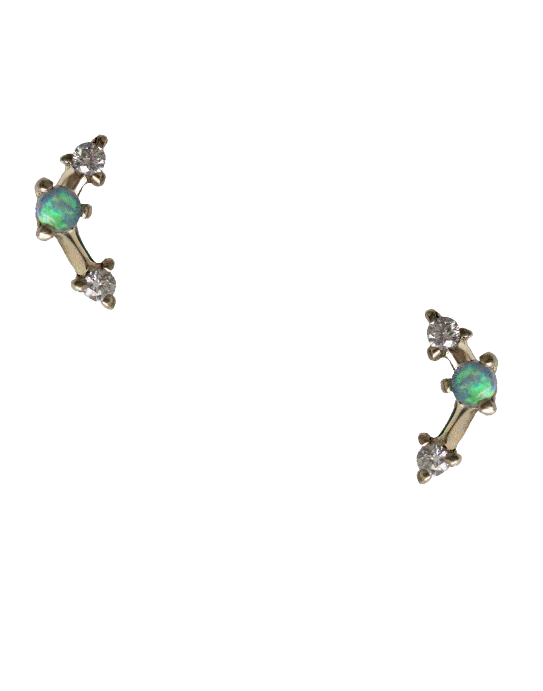 WWAKE-Mini Three-Step Point Earrings-YELLOW GOLD
