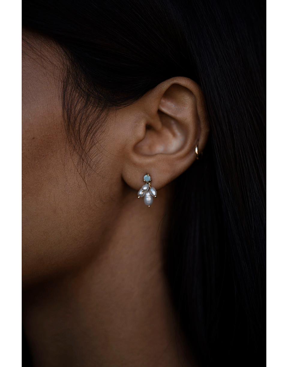 WWAKE-Opal and Pearl Cloudburst Earrings-YELLOW GOLD