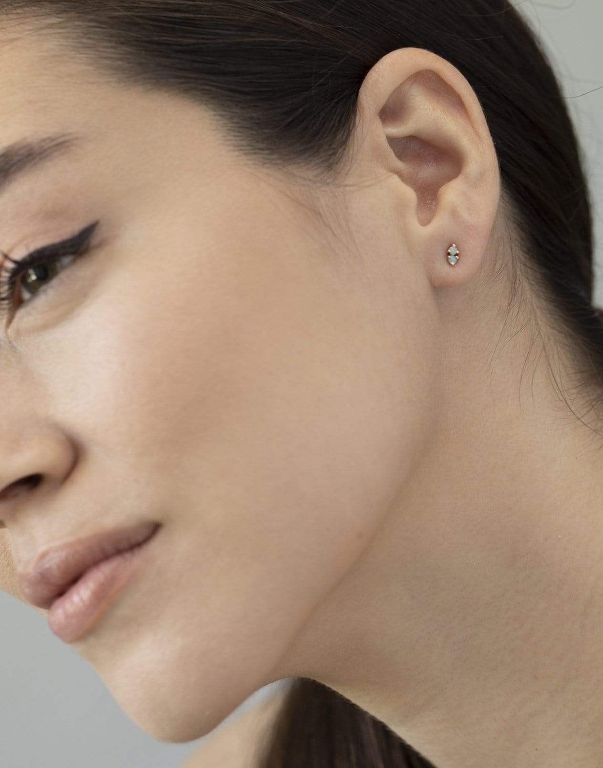 WWAKE-Opal Two-Step Earrings-YELLOW GOLD