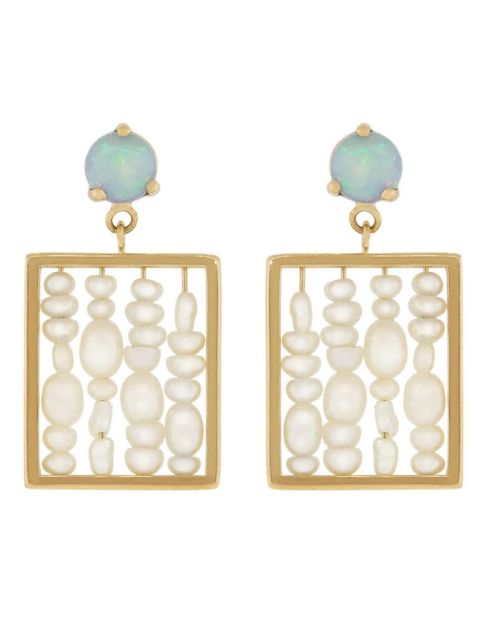 WWAKE-Small Seed Pearl Weaving Earrings-YELLOW GOLD