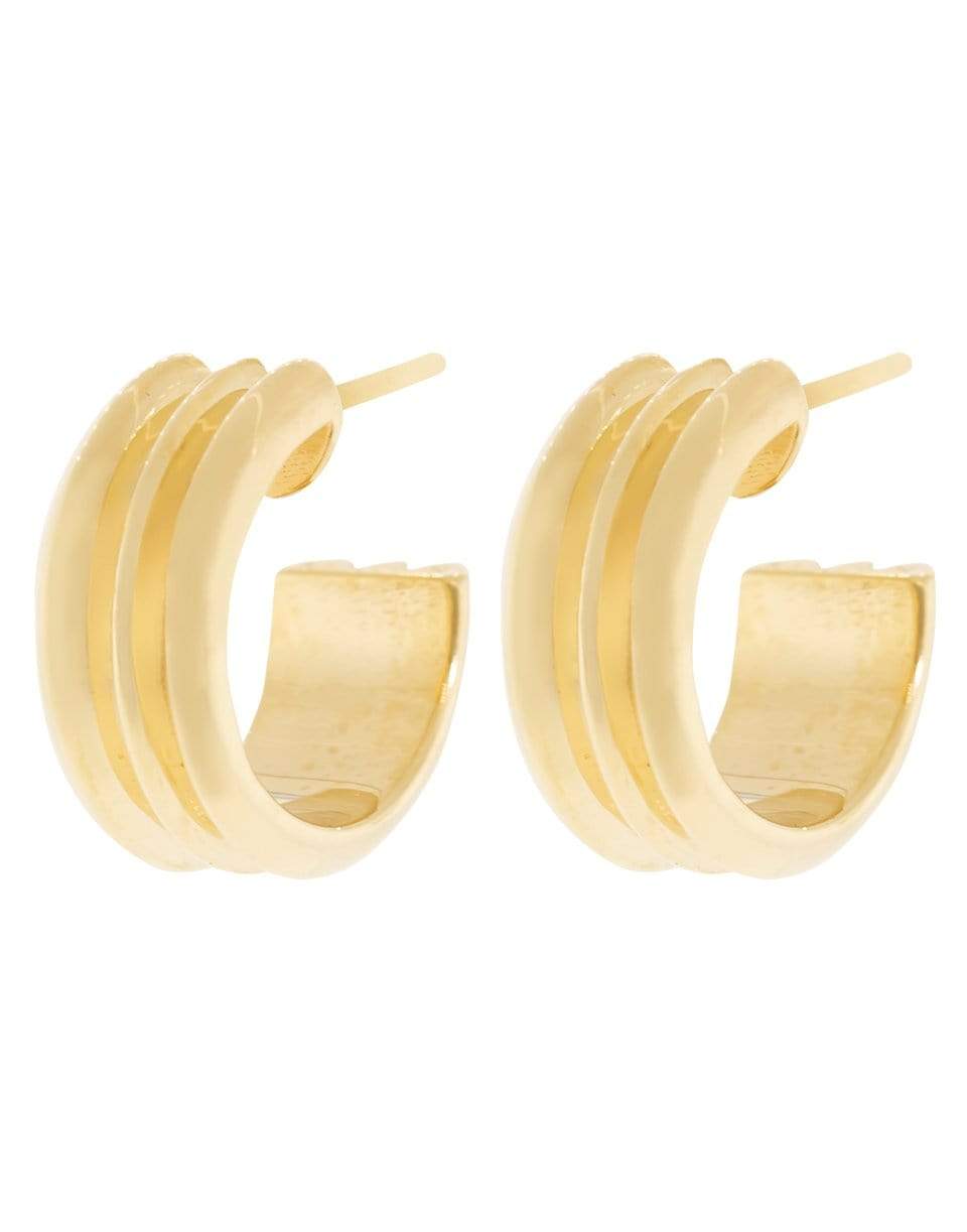 WWAKE-Wide Ripple Hoop Earrings-YELLOW GOLD