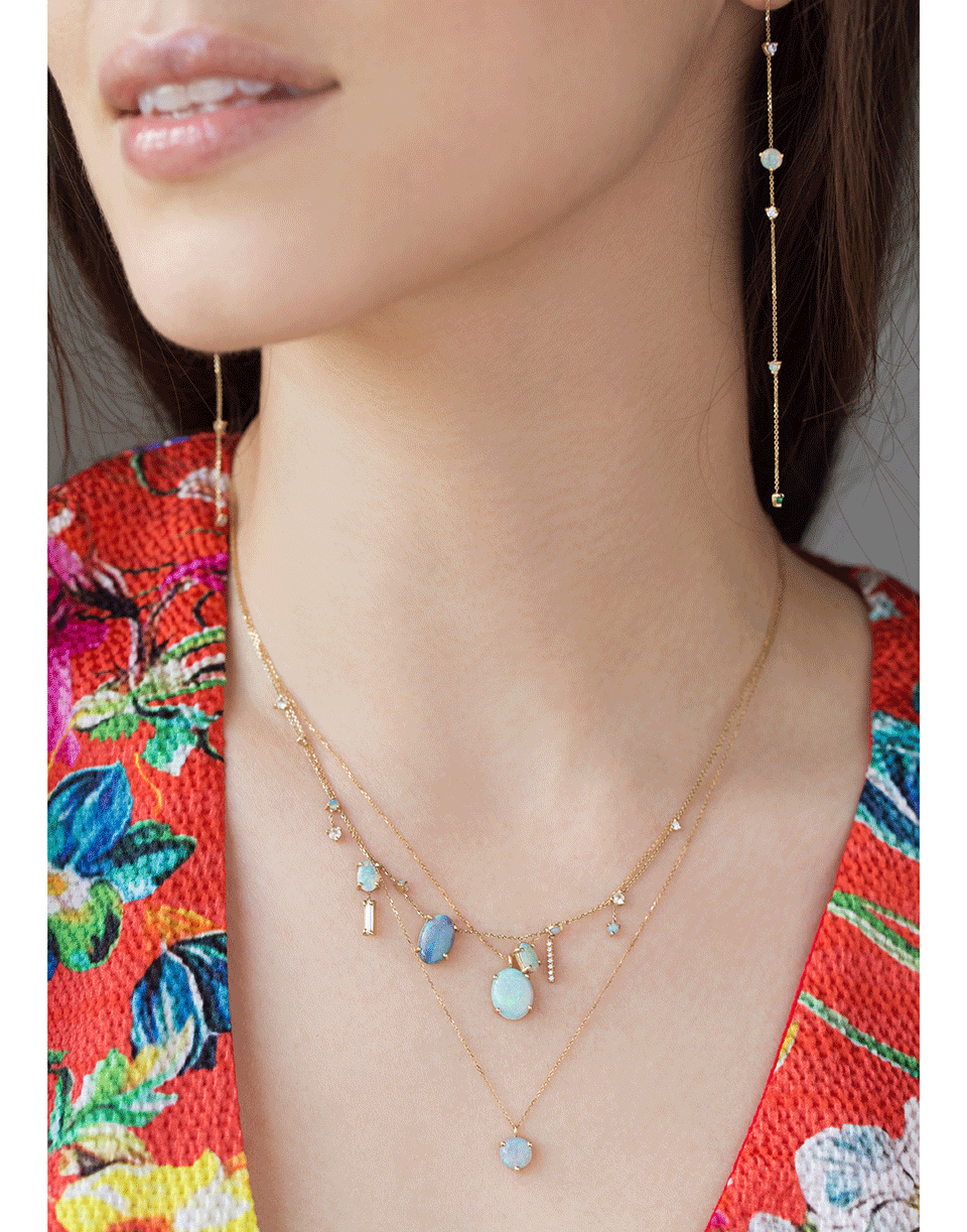 WWAKE-Opal, Diamond, Sapphire Necklace-YELLOW GOLD