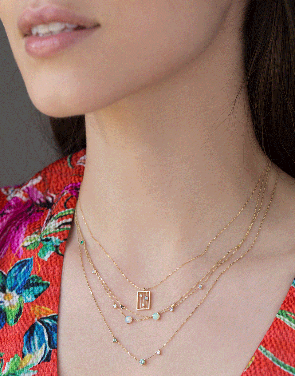 WWAKE-Opal Drift Necklace-YELLOW GOLD