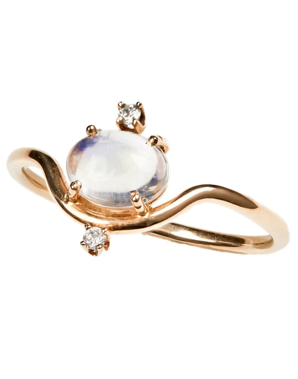 WWAKE-Nestled Moonstone and Diamond Ring-YELLOW GOLD