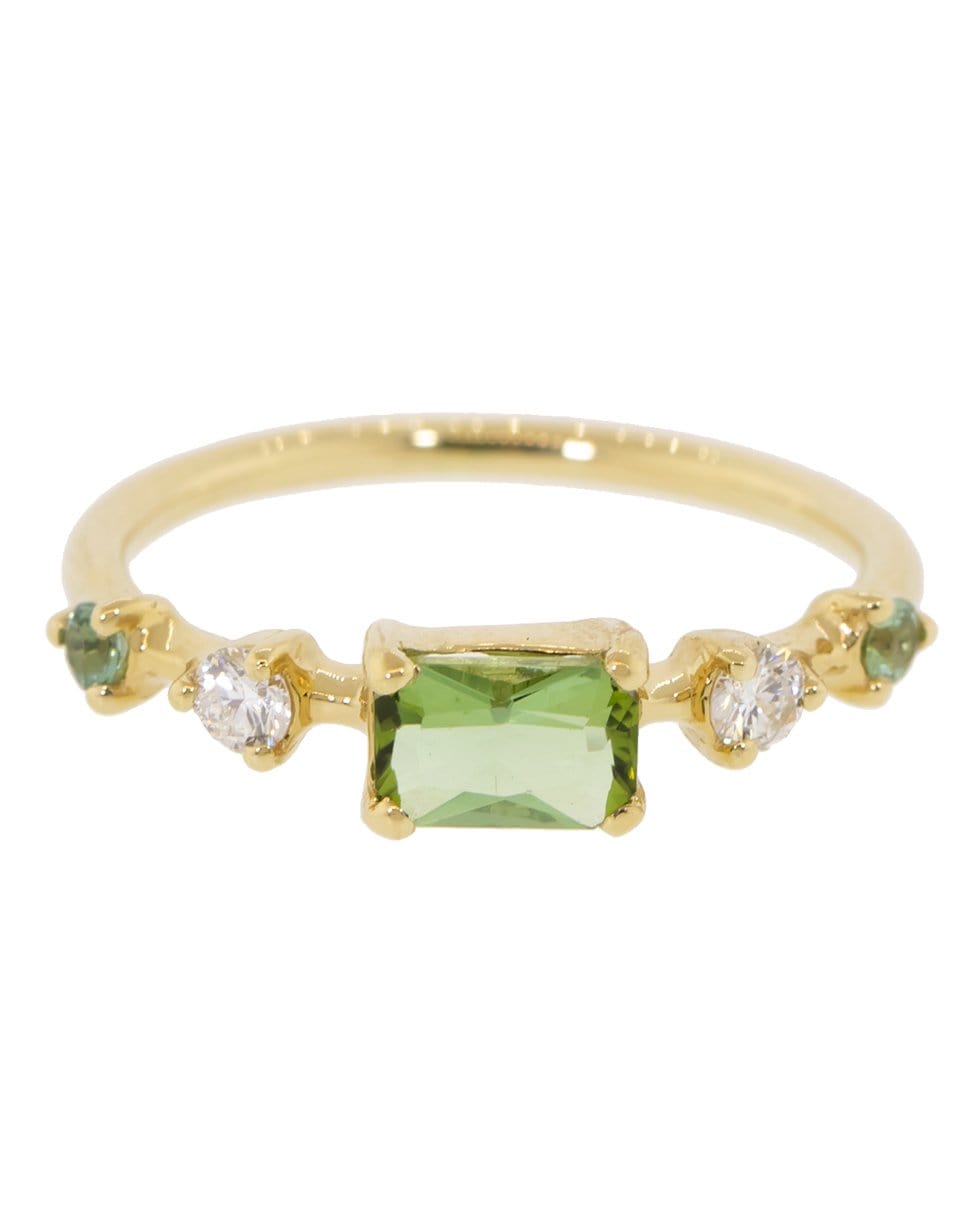 WWAKE-Tourmaline and Diamond Vista Ring-YELLOW GOLD