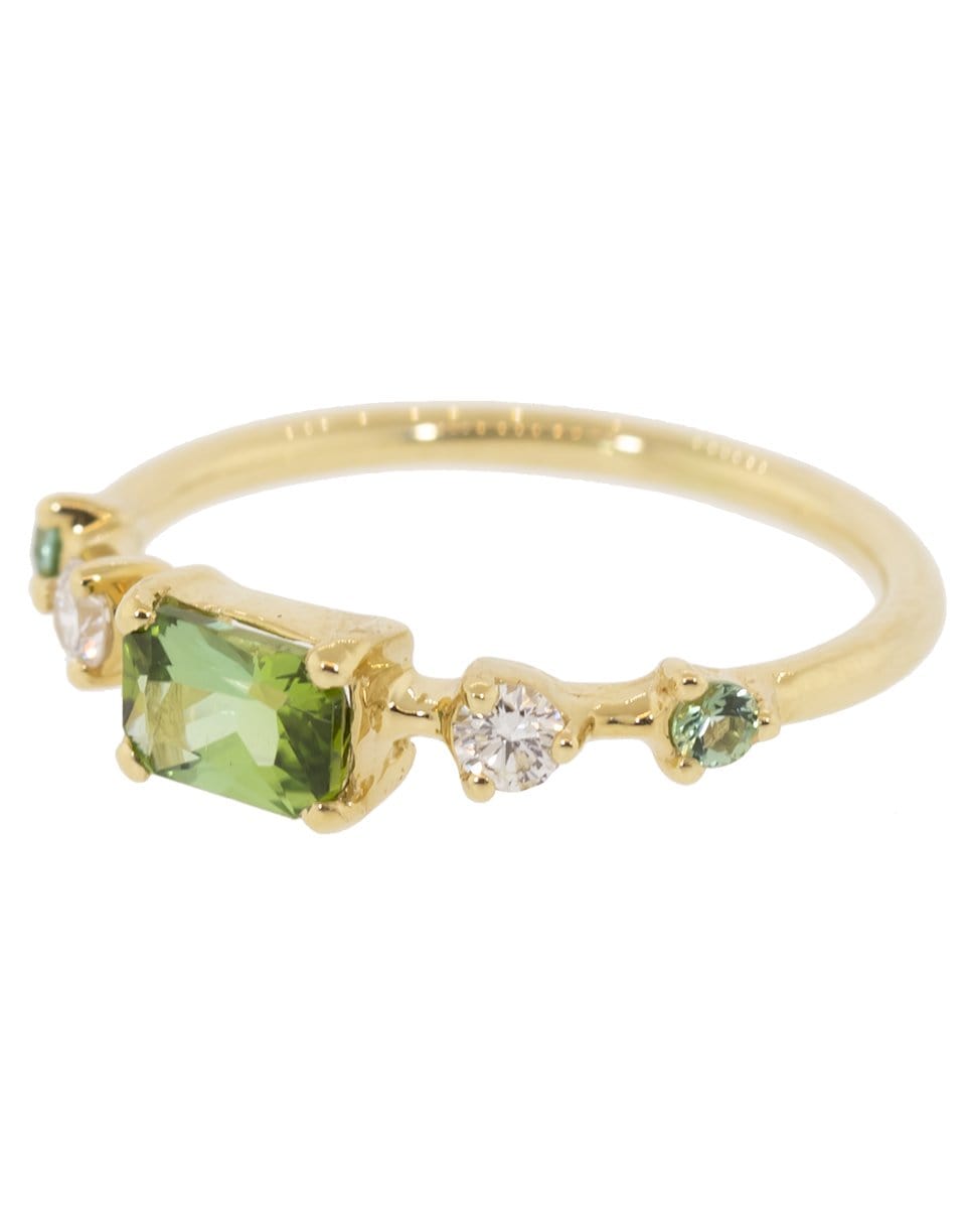 WWAKE-Tourmaline and Diamond Vista Ring-YELLOW GOLD