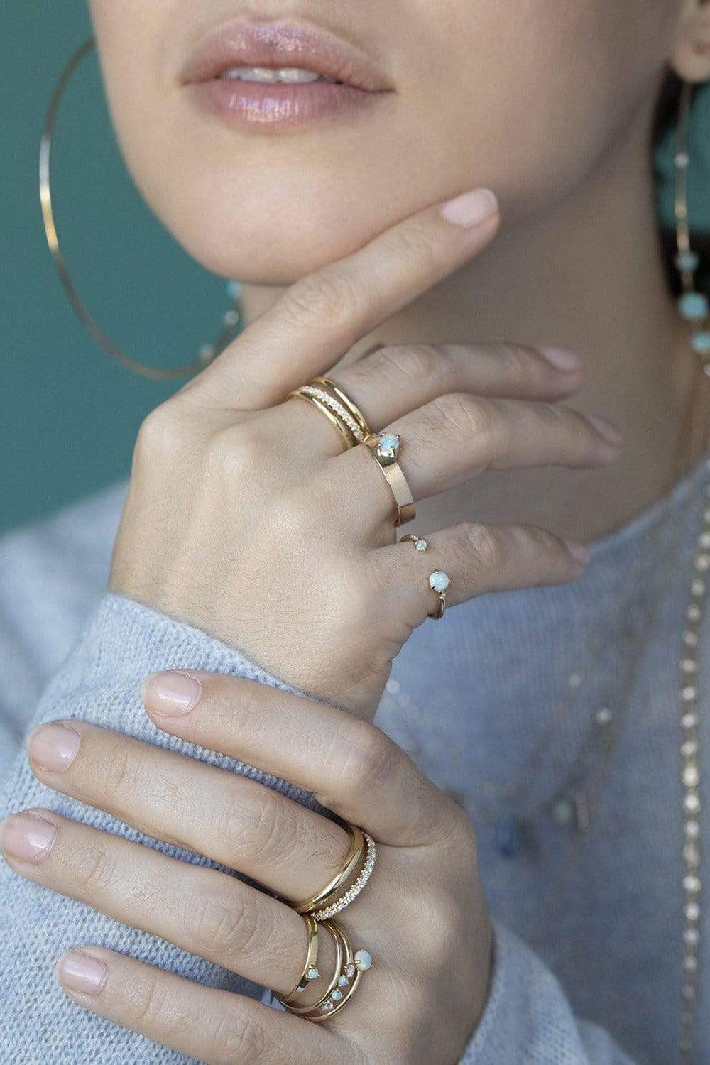 WWAKE-Three Points Opal Ring-YELLOW GOLD