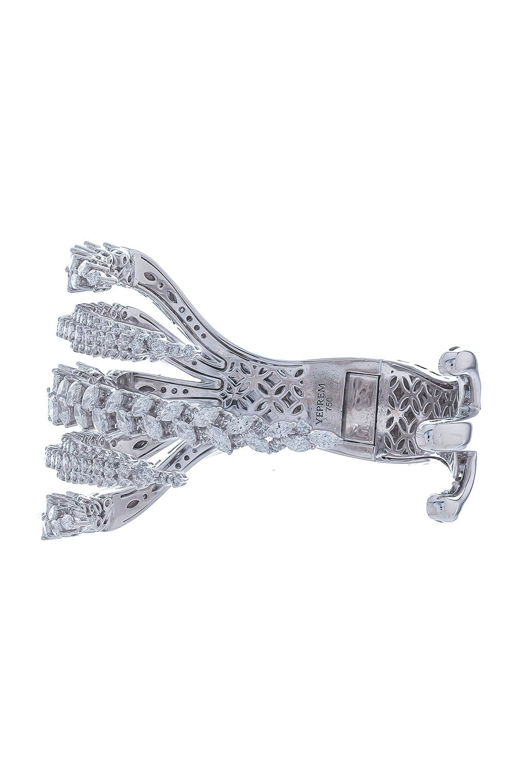 YEPREM JEWELLERY-Five Row Marquise Diamond Bracelet-WHITE GOLD