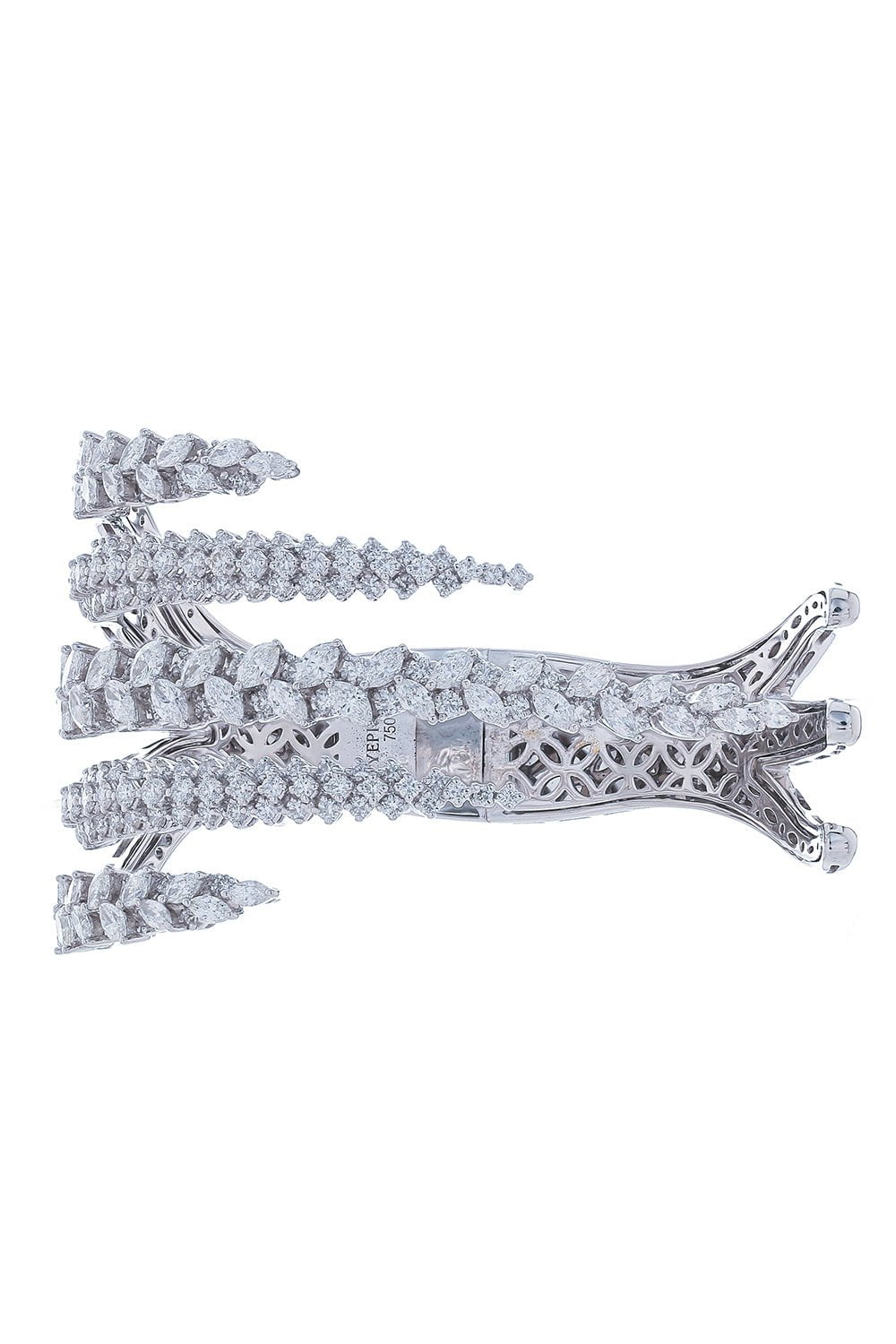 YEPREM JEWELLERY-Five Row Marquise Diamond Bracelet-WHITE GOLD