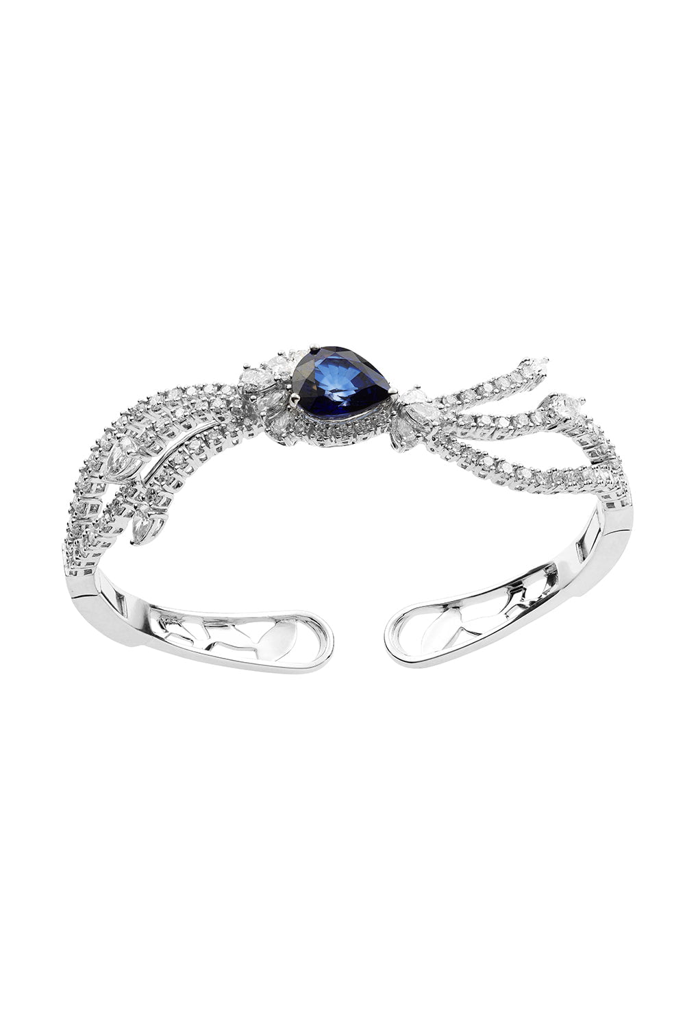 YEPREM JEWELLERY-Reign Supreme Bangle Bracelet-WHITE GOLD
