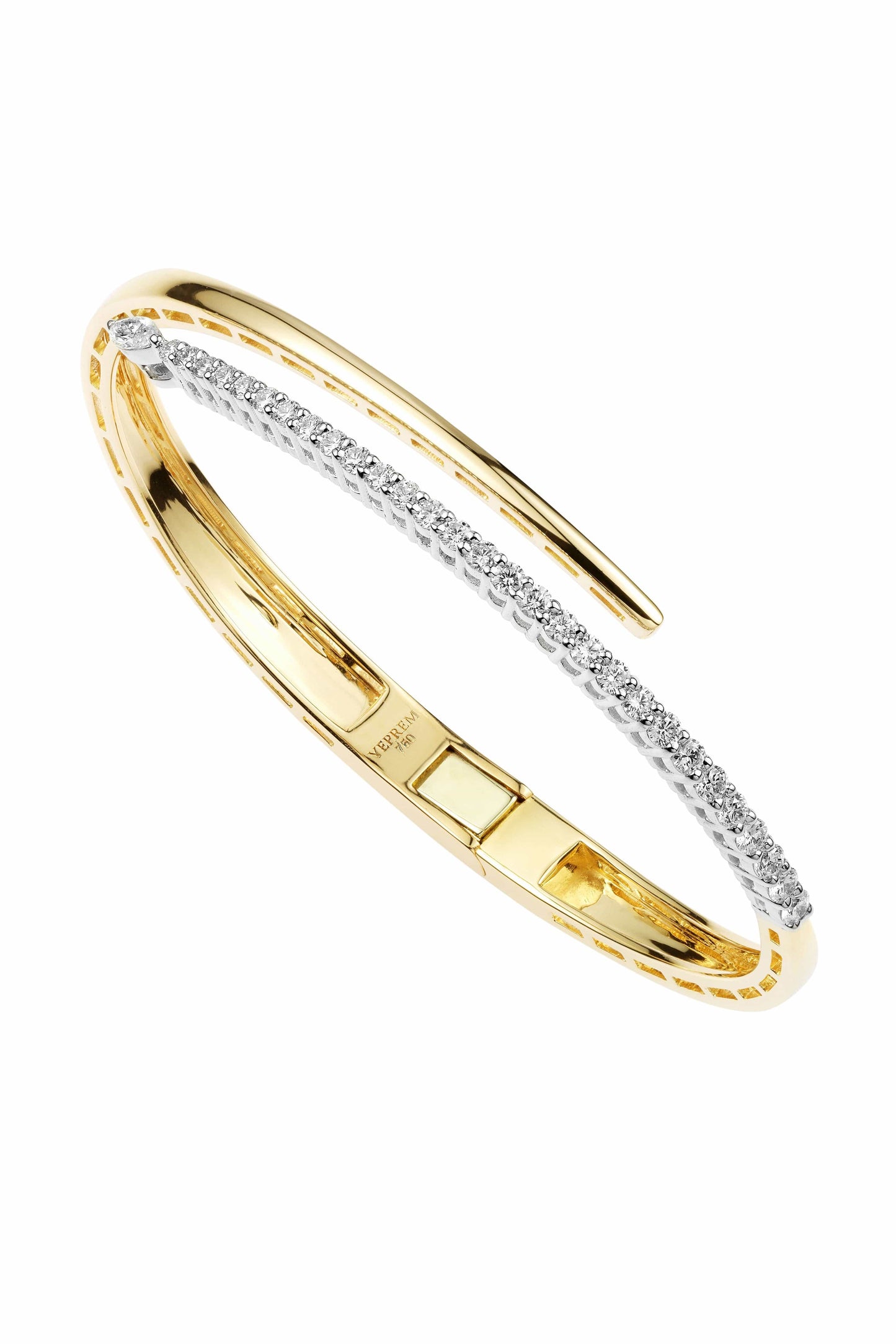 YEPREM JEWELLERY-Diamond Bypass Bracelet-YELLOW GOLD